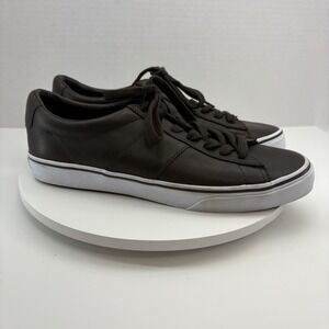 Polo Ralph Lauren‎ Sayer Leather Men's Shoes Size 9.5D Dark Chocolate Brown